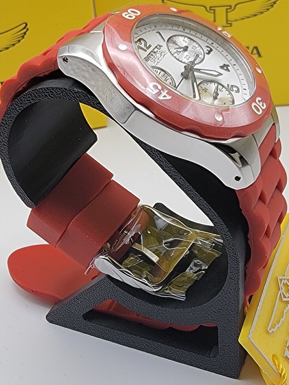 Invicta Angel Unisex Sport Watch - 38mm. Red & White 18789 Womens Stainless Case - Picture 5 of 11